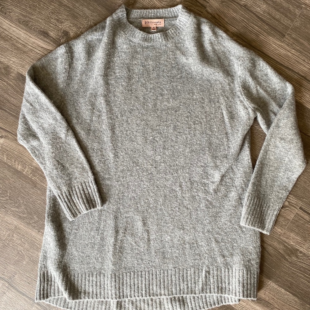 Philosophy Grey Women’s Oversized Sweater or Dress, Size Medium